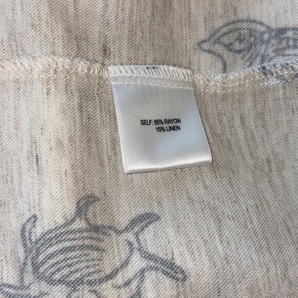 June & Delancey Cream Blue Seashell Tiered V- Neck Women’s DressBeach Costal Xl - Picture 12 of 13